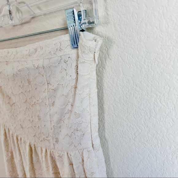 Cream Boho Lace Strapless Bustier Mini Sun Dress - Picture 5 of 9